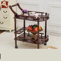 Dining car trolley hotel commercial solid wood mobile tea truck home cake trolley European double-deck wine truck