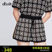 dzzit ground element summer new hollow drawstring casual shorts suit female 3G2Q1257A
