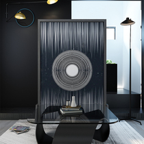 Customizable art abstract light luxury solid wood screen partition living room entrance office mobile wooden seat screen