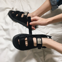 Summer Korean sandals men's trend 2020 new lovers sandals students wearing outdoor beach shoes