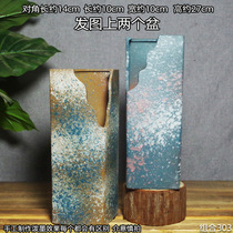 Splashing ink retro fleshy flowerpot thick ceramic creative meat high Square small medium and small indoor Notch Cliff old pile