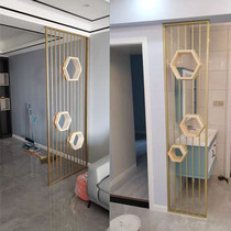 Wrought iron screen partition Living room Office bedroom Home barrier Brake Nordic entrance Hollow metal light luxury Simple modern