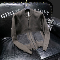 BS men autumn and winter knitted zipper cardigan outside casual pocket young and middle-aged jacket sweater jacket men
