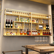 Bar wall cabinet wine rack Wall-mounted restaurant wine cabinet Wall hanging red wine rack Creative multi-layer shelf