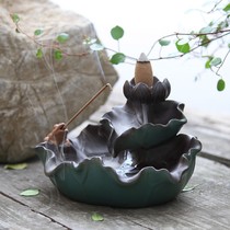 Household antique incense burner handmade ceramic back incense burner creative ornaments tea ceremony incense ceremony agarwood sandalwood stove