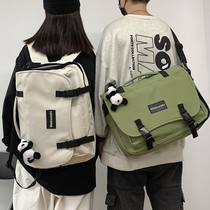 College students backpack shoulder dual-use multifunction leisure flip men solid middle school students three messenger bag
