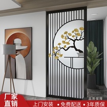 Nordic light luxury stainless steel screen partition tempered Changhong glass simple living room shielding wall bedroom decoration home