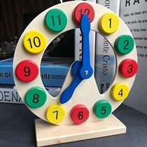 Know the time Alarm clock Toy clock Wooden small clock Baby children Toddler puzzle Digital early education big clock
