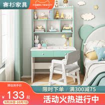 Childrens learning table home desk bookshelf integrated table bedroom small apartment student writing table for boys and girls homework table