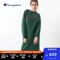 Champion women's cursive logo fashion brand straight tube sports loose dress