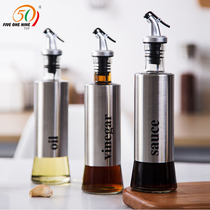 519 stainless steel oil pot glass anti-leak kitchen oil vinegar bottle sauce bottle sauce bottle sauce bottle 3 pieces delivery funnel