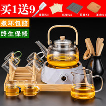 Glass tea maker set household small electric pottery stove electric steam teapot thickened tea kung fu tea set Tea stove