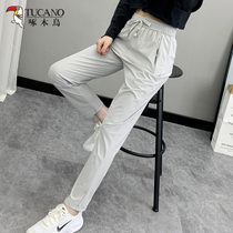 Woodpecker summer new ice silk quick-drying pants womens outdoor sports elastic breathable sunscreen pants light and quick-drying trousers
