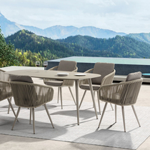 Outdoor balcony small table and chair rattan chair three-piece set Net red creative Outdoor courtyard Terrace Bay window Leisure one table and two chairs