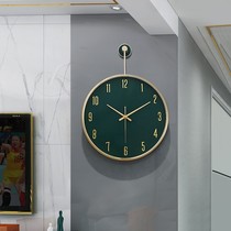 Modern light luxury leather wall clock home fashion decoration wall clock living room simple art clock atmospheric wall watch