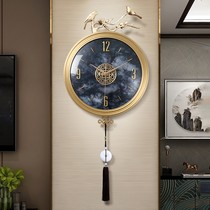 New Chinese Brass Bird wall clock home decoration wall creative clock living room art quartz clock atmospheric clock