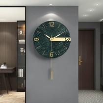 Living room marble net red creative wall clock household fashion modern simple mute clock Light luxury style decorative clock