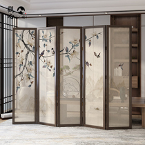 Chinese screen folding mobile partition Living room bedroom blocking household entrance Solid wood simple modern folding screen door