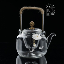 Glass square single pot cooking teapot set High temperature resistant built-in filter teapot Tea set Household kettle