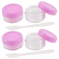  SZS New 4 Pcs Pink Clear Plastic Makeup Face Empty Cosmetic