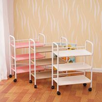 Household dining side cabinet Plastic dining car wine coffee table Small trolley Kitchen restaurant tea double-layer shelf