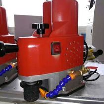 Quartz stone cabinet counter behind round bottom one hand grinding edge machine before waterstone bar processing water floating stone machine