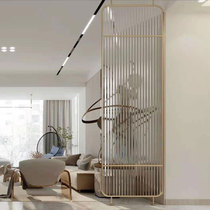 Light luxury wrought iron stainless steel Changhong glass partition Entrance Simple modern dining room decoration Living room screen partition wall