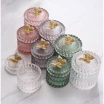 Necklace storage box hanging Nordic ins butterfly transparent glass jar jewelry box household cotton label box jewelry storage