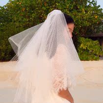 水舞R0207新娘新款俏皮可爱短款影楼拍照头纱森系写真旅拍蓬蓬纱