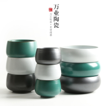 Tea cup tea washing tea slag tank large household pen washing coarse ceramic washing cup bowl water water washing ashtray tea ceremony accessories