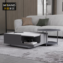 Italian creative rock board coffee table Light luxury modern minimalist coffee table table living room household coffee table Minimalist small apartment combination