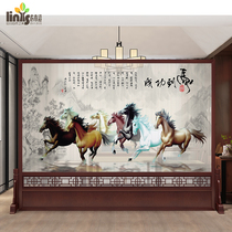 Chinese solid wood screen partition living room office Hotel company Chinese style custom carved hollow entrance seat screen