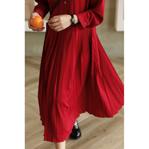 Reminiscent of the Old Navy collar Pleated Dress in spring 2020 new women's dress story q6365