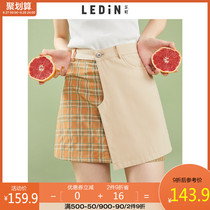 Leding Irregular Skirt 2020 Fall New Personality Stitching Plaid Skirt A-line