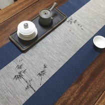 Ink waterproof tea table flag Chinese Zen tea cloth tea table cloth tea flag painting Chinese style tea table tea mat