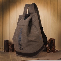 Mens canvas backpack backpack outdoor leisure simple travel fitness light sports large capacity student schoolbag