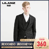 LiLang official suit men's three piece vest set, Korean version, one single breasted autumn new business dress