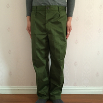 65 old-fashioned Queliang Dika Yellow Blue army green male summer long thin loose overalls pants army pants big file