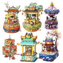 If you come wooden diy assembled music box Chinese ancient style nancy Phoenix first dance music box birthday creative gifts
