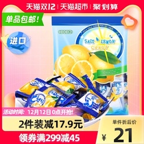 (Imported) Malaysia Kokang Sea Salt Salted Lemon Fruit Hard Candy 350g Net Red Big Bag Sweet Sugar Gift