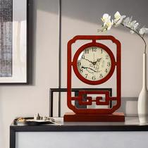 Chinese desk clock Study office desk clock Chinese style classical creative decorative wooden ornaments clock