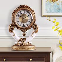 Watch Seat Clock Living Room Eu Style Light Luxury Home Fashion Creative Desktop Clock TV Cabinet Pendulum Table Clock Quartz Clock
