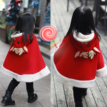 Q New Year's girl's Cape, children's red coat, new year's day, children's spirit, baby's spirit