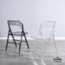 Net red transparent folding chair ghost transparent yak Net red light luxury original designer simple ins Crystal dining chair