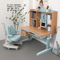 Beech wood children lifting learning table solid wood desk writing table Primary School writing desk hand crank set home desk