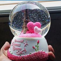 Creative couple lover tower crystal ball music box Music Box Valentines Day gift girl girl birthday gift female