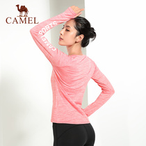 Camel Yoga T-shirt spring and summer fitness suit sport top women running suit bodysuit Yoga suit long sleeve