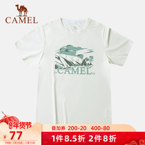 Camel outdoor short sleeve womens 2022 Spring Summer New round neck loose comfortable casual couple T-shirt quick dry top