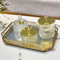 Nordic light luxury ins Wind Storage plate mirror Cup snack storage tray light luxury Golden home fruit basket furnishings
