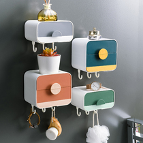 Creative soap box soap box storage rack non-perforated suction cup wall-mounted drain toilet double soap box with lid
